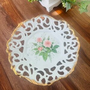 Vintage Floral Large Trinket Dish Victorian Cottagecore decor